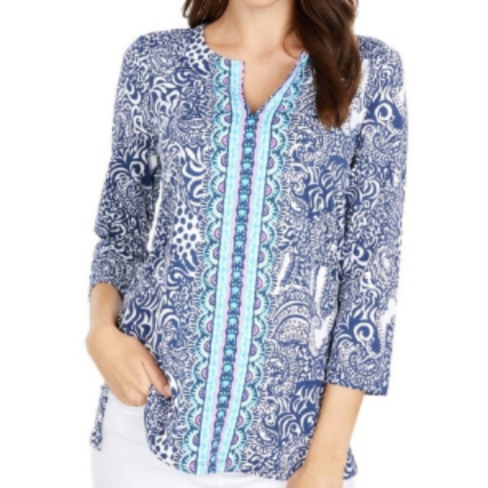 Lilly Pulitzer Karina Tunic Top Womens Sz Lg MSRP $138